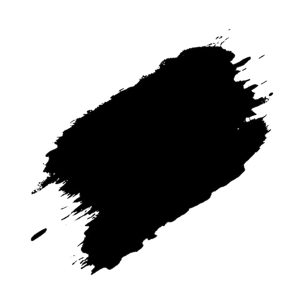 Un trait de pinceau noir peint à l'aquarelle vectorielle, un élément de conception dessiné à la main isolé sur un fond blanc.