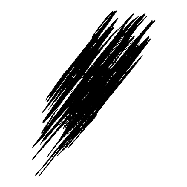 Un trait de pinceau noir peint à l'aquarelle vectorielle, un élément de conception dessiné à la main isolé sur un fond blanc.
