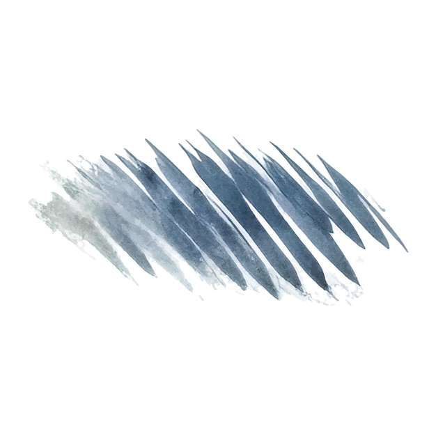 Un trait de pinceau noir peint à l'aquarelle vectorielle, un élément de conception dessiné à la main isolé sur un fond blanc.
