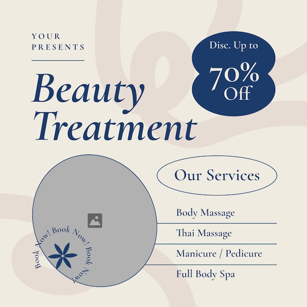 Traitement de beauté Post sur les réseaux sociaux