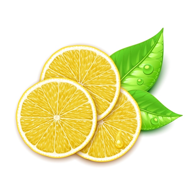 tranche de citron sur fond blanc