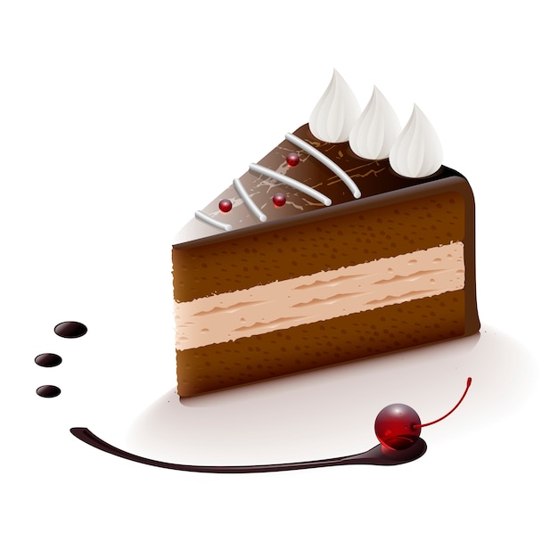Tranche de gâteau au chocolat