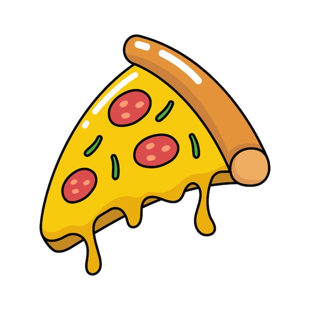 La tranche de pizza dans le style des dessins animés