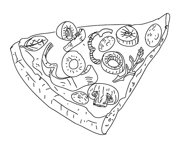 Vecteur une tranche de pizza avec du fromage qui coule illustration vectorielle