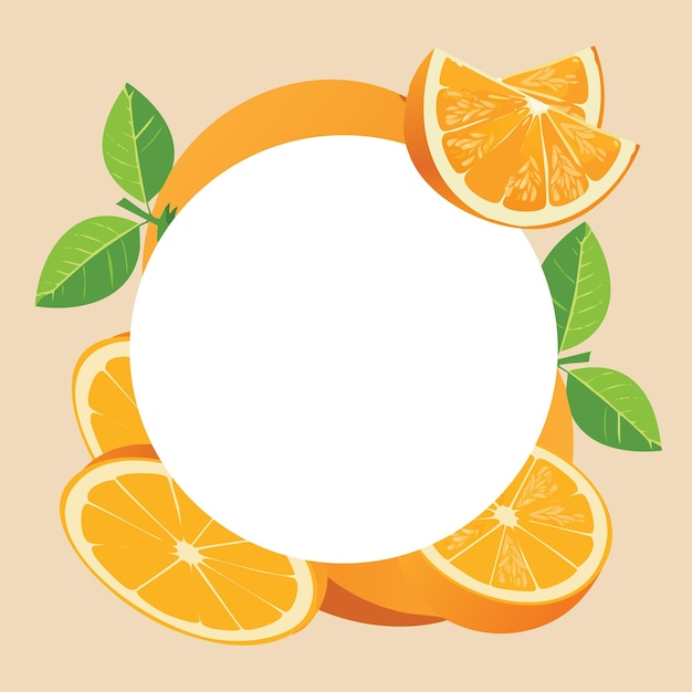 Des tranches d'orange vibrantes encadrant un espace propre pour le marketing Texte
