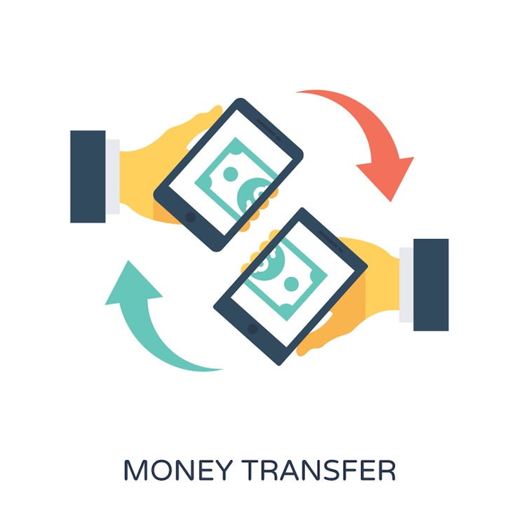 Vecteur transfert d'argent