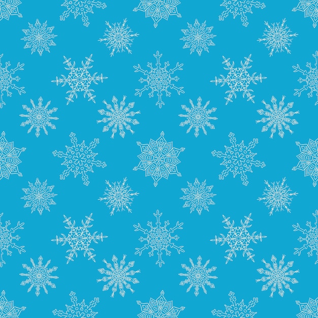 Transparente Motif De Noël Bleu Avec Des Flocons De Neige Dessinés