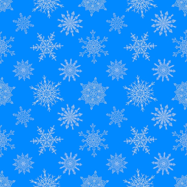 Transparente Motif De Noël Bleu Avec Des Flocons De Neige Dessinés