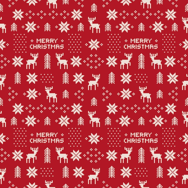 Transparente motif de Noël rouge rétro avec des cerfs