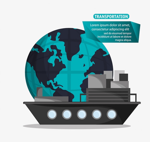 Vecteur transport de conteneurs de fret dans le monde entier