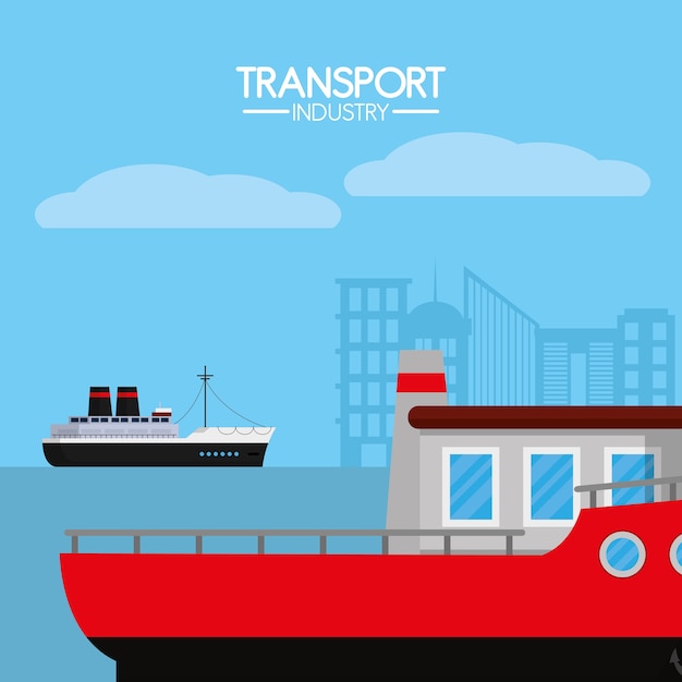 Vecteur transport maritime et logistique