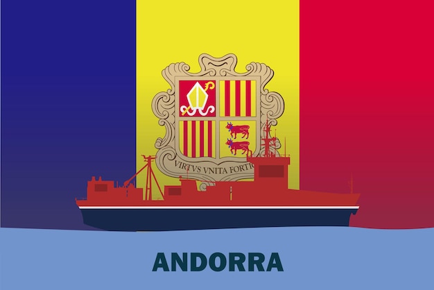 Transport maritime avec vraquier battant pavillon d'Andorre ou grand navire sur fret maritime et logistique