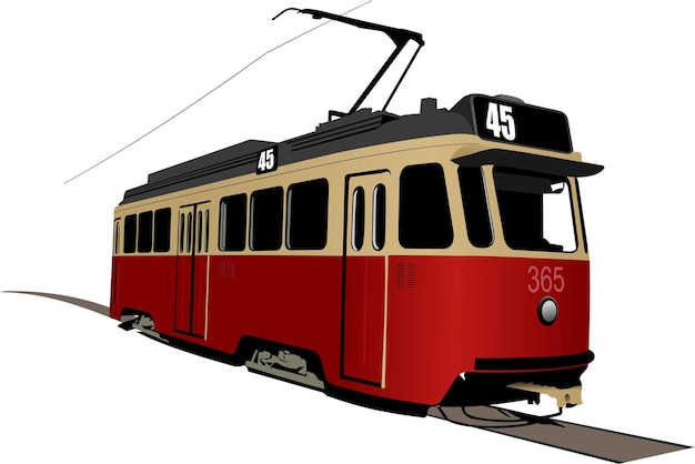 Transport Urbain Tramway Illustration Vectorielle