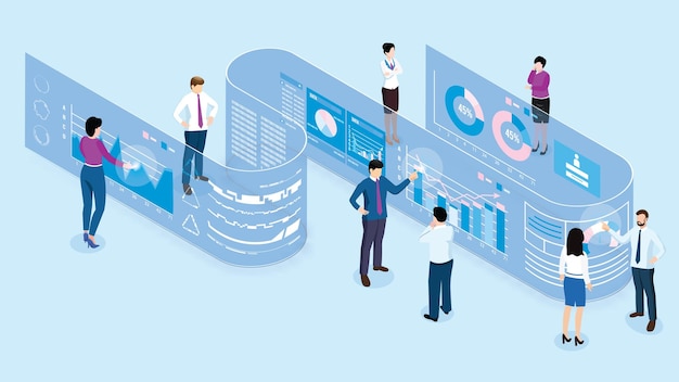 Travail Bureau Analyser Affaires Homme Femme Groupe de personnes