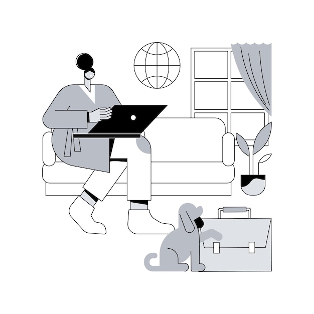 Travail bureau à domicile concept abstrait illustration vectorielle