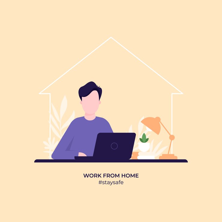 Vecteur travail à domicile illustration