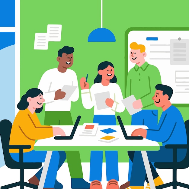 Travail d'équipe et collaboration dans un environnement de bureau moderne