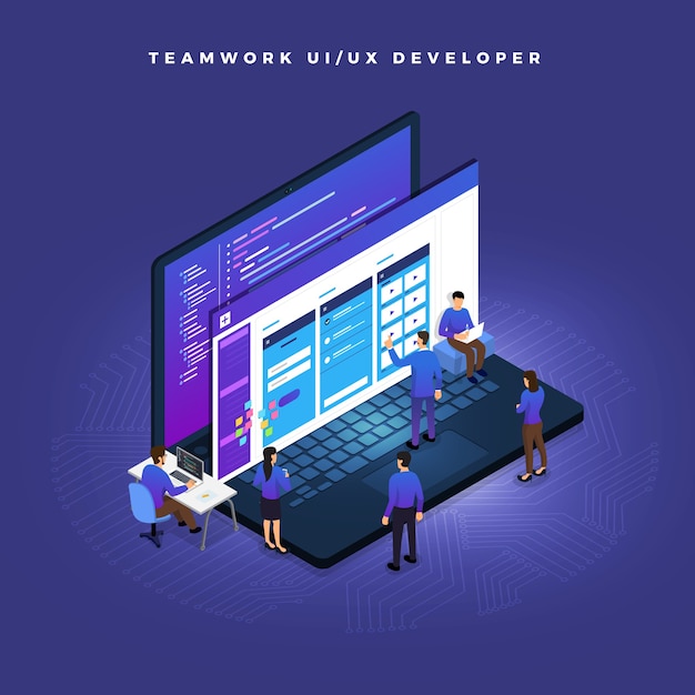 Travail d'équipe de concept d'entreprise de personnes travaillant sur le développement UI / UX