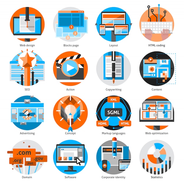 Travail en ligne créatif autour des icônes