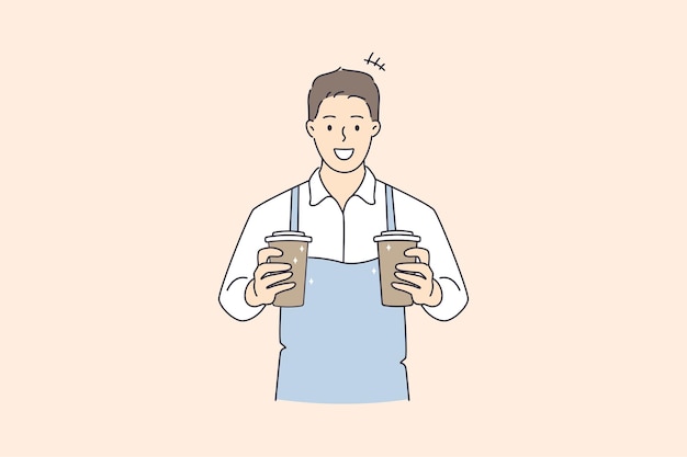 Travailler Comme Barista Dans Un Concept De Cafétéria