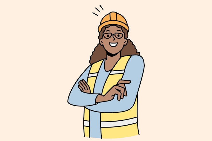 Vecteur travailleur de l'industrie afro-américaine en uniforme