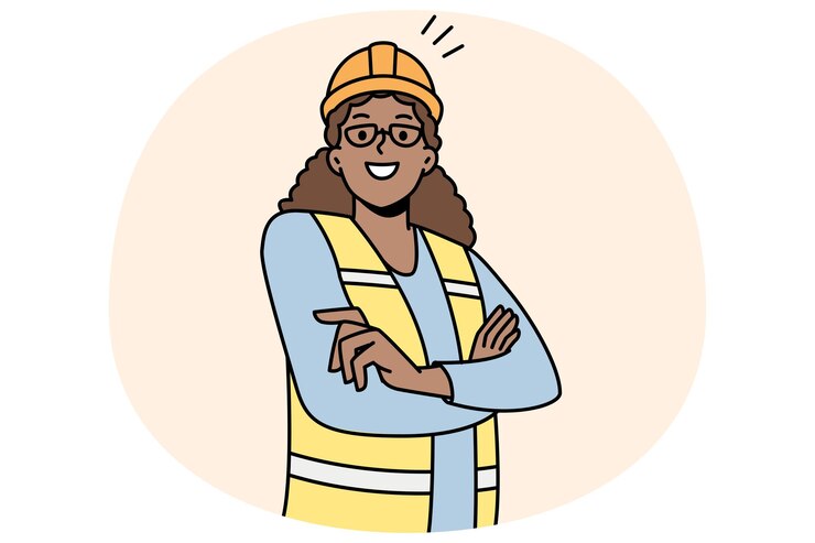 Vecteur travailleur de l'industrie afro-américaine en uniforme