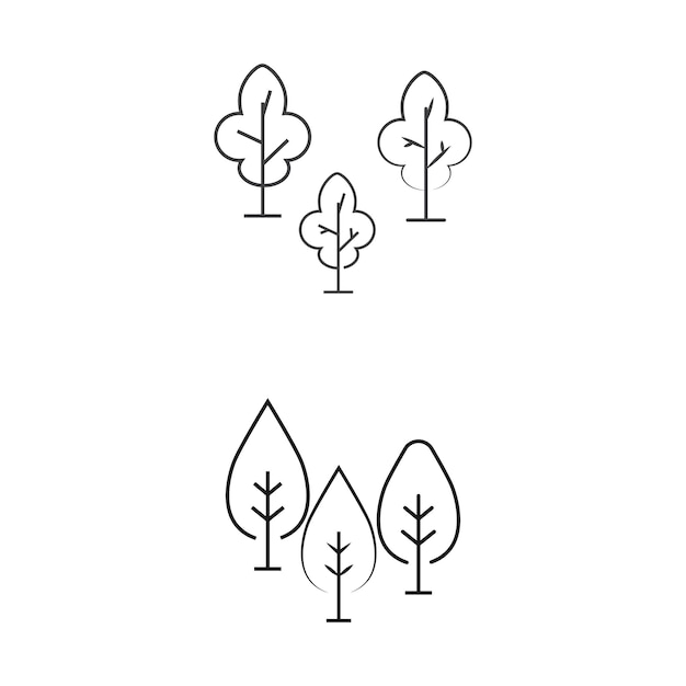 Tree Line Logo Template vecteur symbole nature