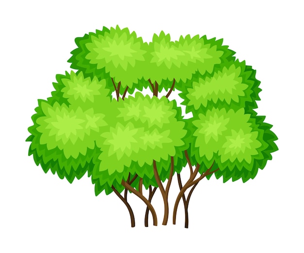 Vecteur tree with exuberant green foliage and trunk vector illustration