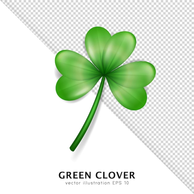 Le trèfle de dessin animé en tant que symbole irlandais Vector vert réaliste trèfle trèfle pour la fête de Saint Patrick