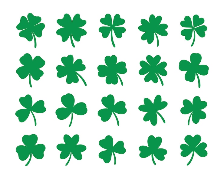 Vecteur le trèfle à quatre feuilles vertes est le symbole de la bonne chance au festival de saint-patrick.