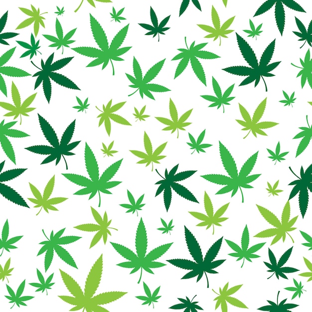 Très Belle Feuille De Marijuana, Conception De Modèle Sans Couture De Feuille De Cannabis Pour Décorer Le Site Web.