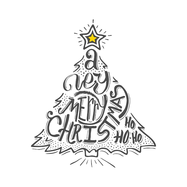 Très joyeux lettrage de Noël isolé sur blanc.