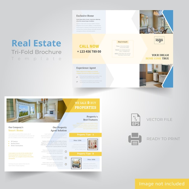 Tri Fold Brochure Design For Real Estate Company