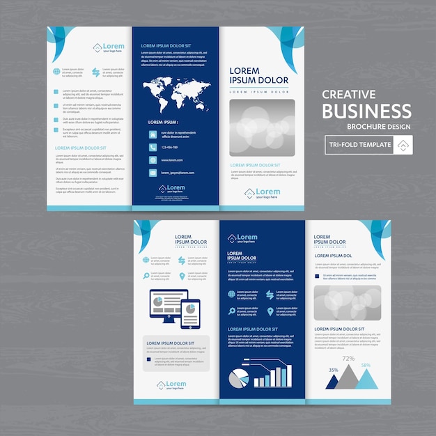 Tri fold Brochure Mock up Background abstract business Dépliant Flyer vector design présentation layo