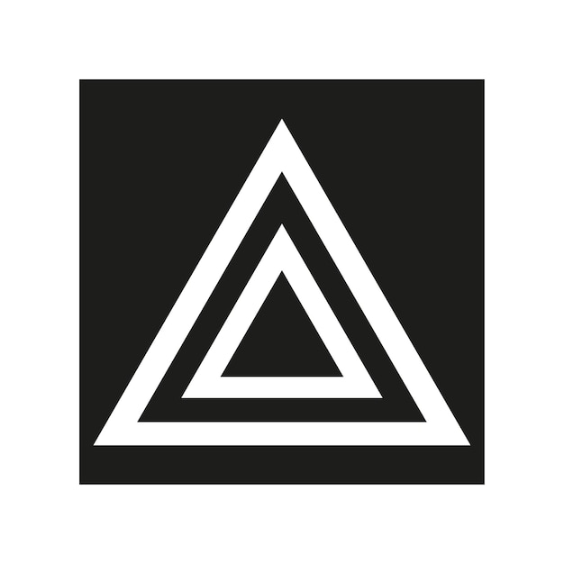 Triangle blanc dans un carré noir Image vectorielle d'illustration vectorielle