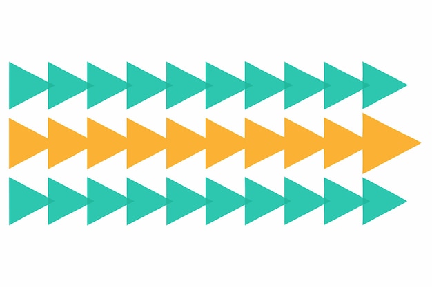 un triangle coloré avec une bande jaune dessus