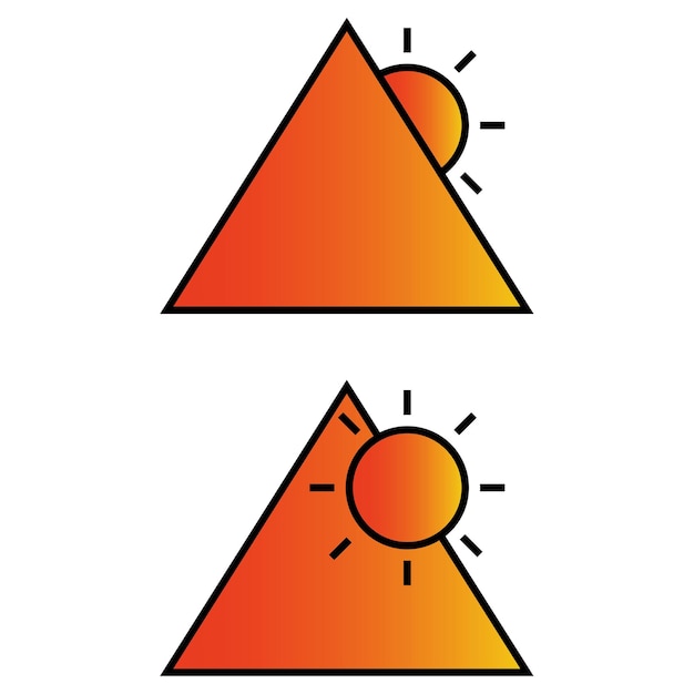 Triangle Avec Logo Simple Sun Vector