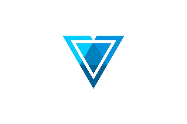 Triangle V initial logo design mosaïque géométrique icône symbole