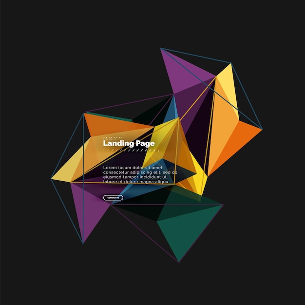 Triangle vectoriel 3D fond abstrait conception géométrique polygonale