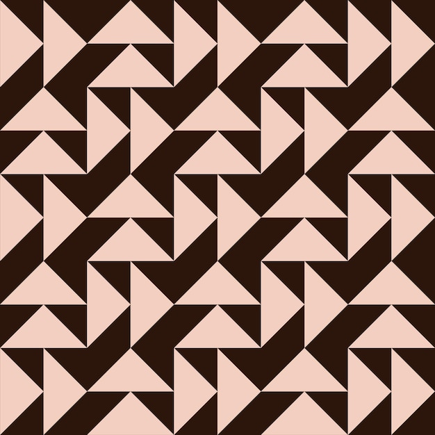 Triangles Beiges Sur Un Modèle Vectorielle Continue De Fond Marron