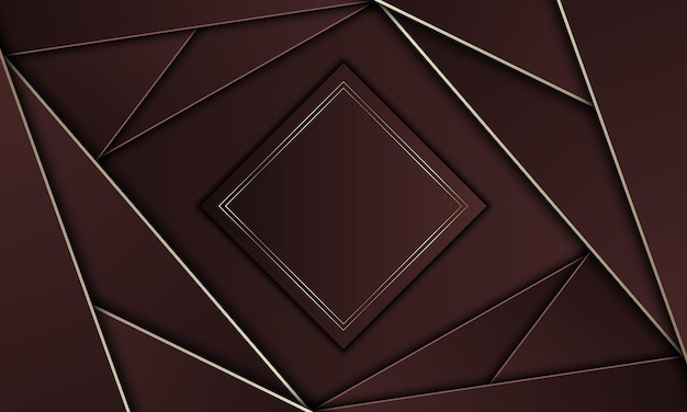 Triangles Marron Avec Lignes Dorées Et Rectangle. Tout Nouveau Design Pour Votre Bannière.