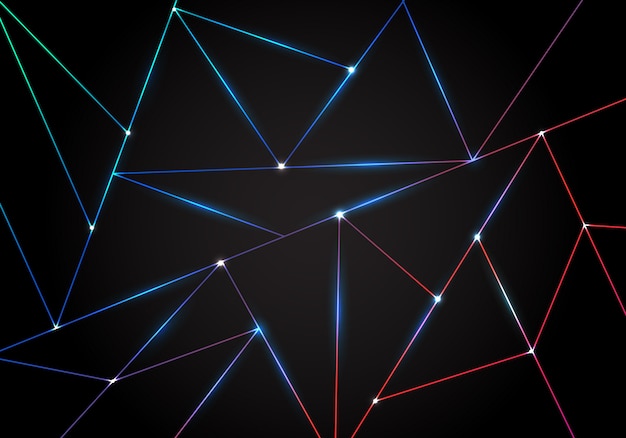 Triangles noirs technologie abstraite technologie fond laser lignes