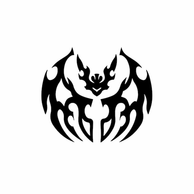 Tribal Bat Logo Tatouage Conception Pochoir Illustration Vectorielle