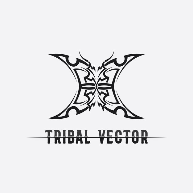 Vecteur tribal classique noir tatouage ethnique icône vector illustration design logo