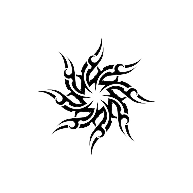 Tribal classique noir tatouage ethnique icône vector illustration design logo