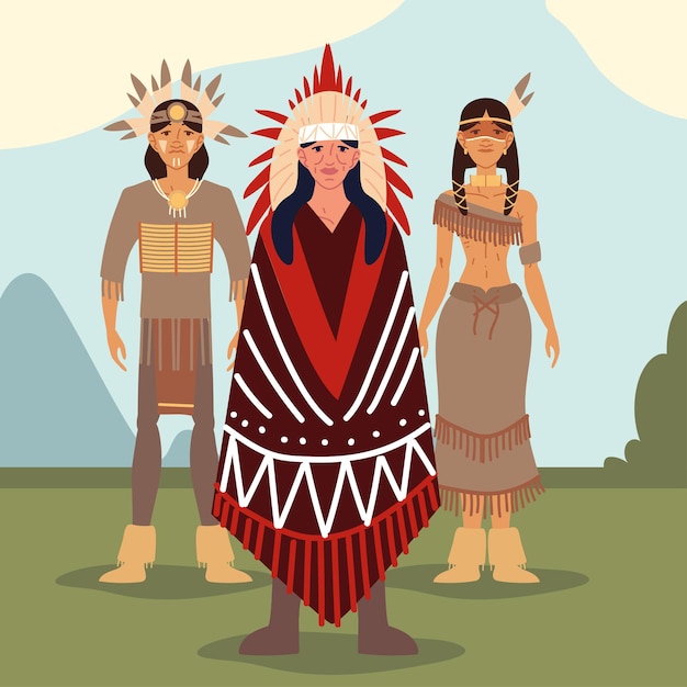 Vecteur tribu indigène