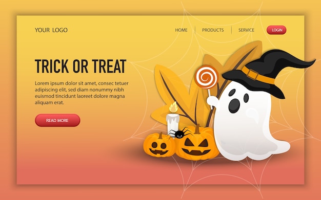 Trick Or Treat Halloween Site Web Design, Modèle De Page, Mise En Page D'accueil
