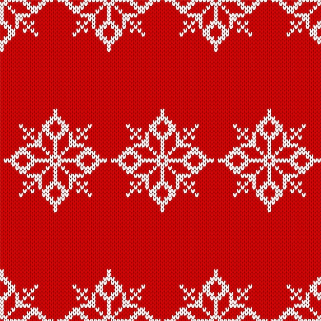 Tricoter le modèle de Noël. Arrière-plan transparent rouge. Illustration vectorielle.