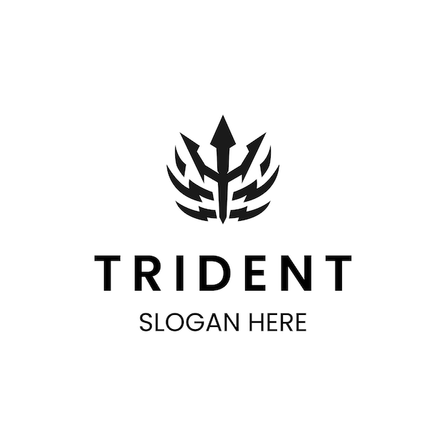 Trident Harpon Lance De Poseidon Neptune Dieu Triton Roi Création De Logo