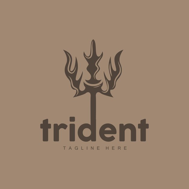 Vecteur trident logo élégant design minimaliste simple zeus dieu arme vecteur templete illustration symbole icône